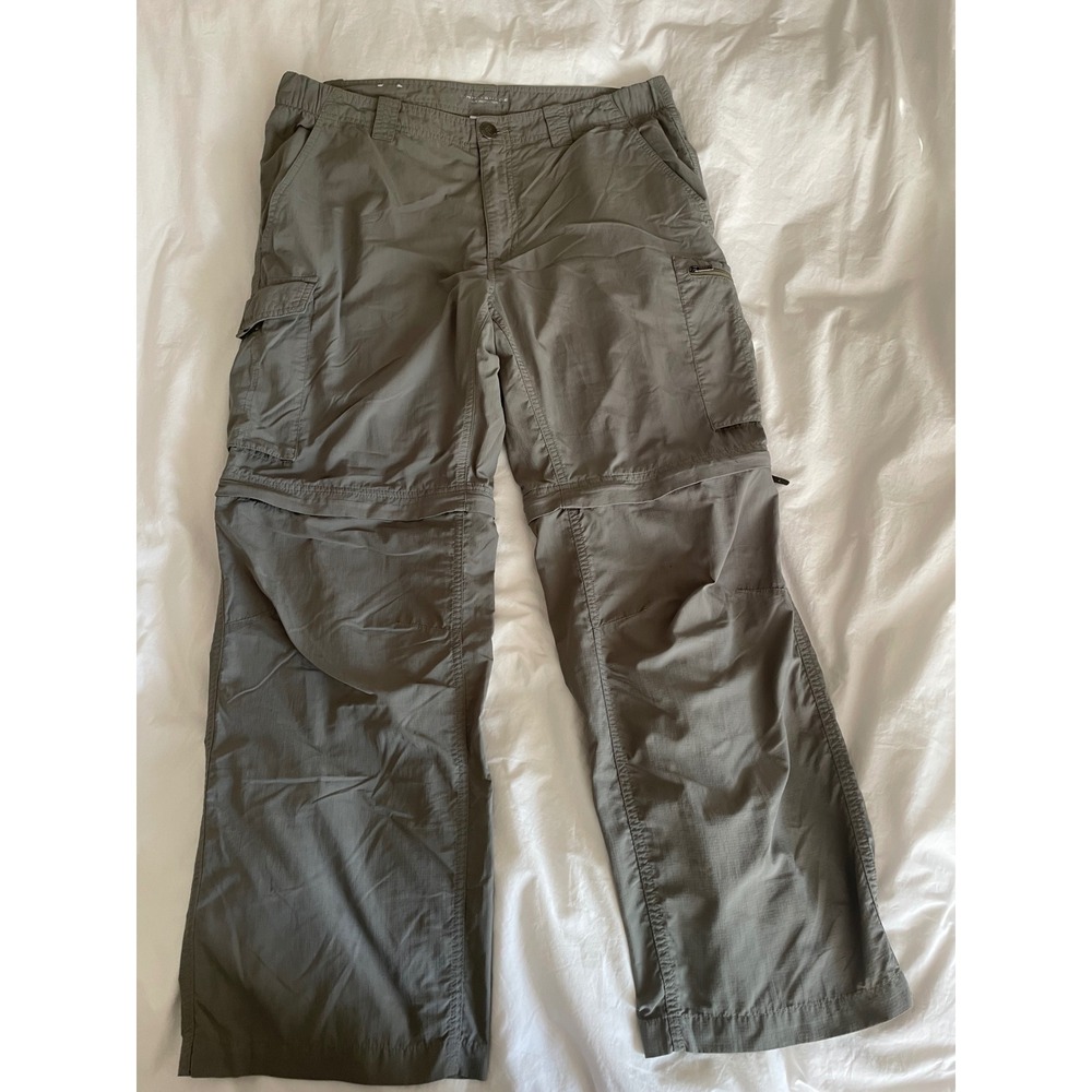 Columbia Convertible Cargo Pants Omni-Shade Hiking Utility Sage Green 36W 28L